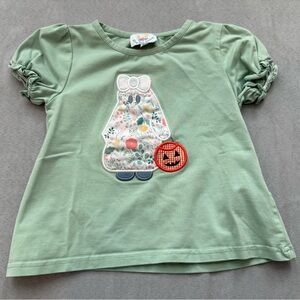 Green Toddler T-Shirt with Floral and Pumpkin Design